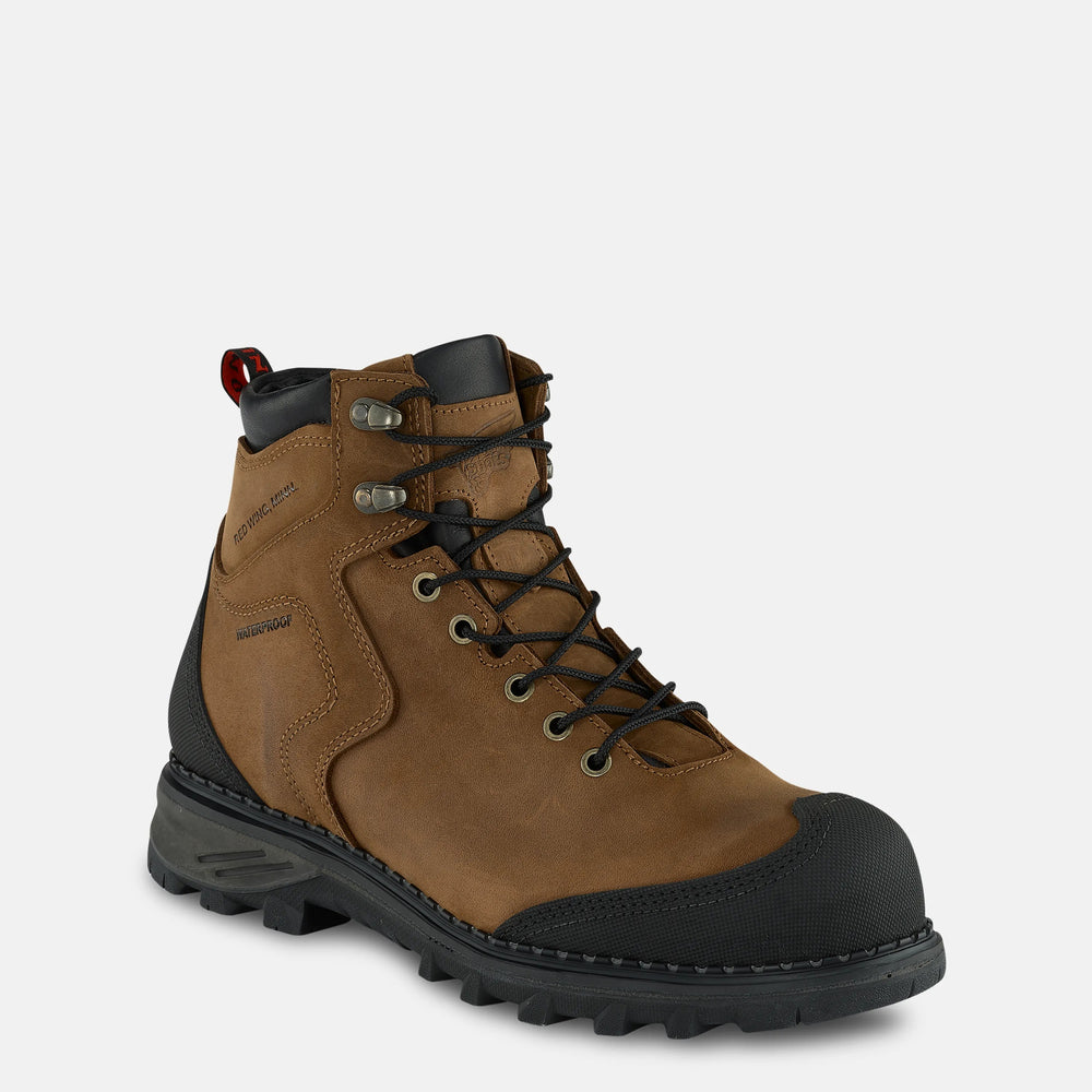 Red Wing Shoes | Burnside 6-inch Waterproof Safety Toe Boot Brown 2410