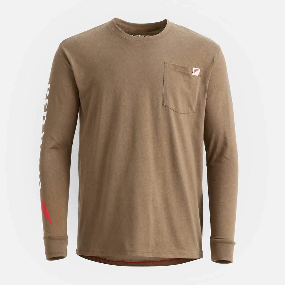 Red Wing Shoes | Long Sleeve Classic Pocket Tee in Brown