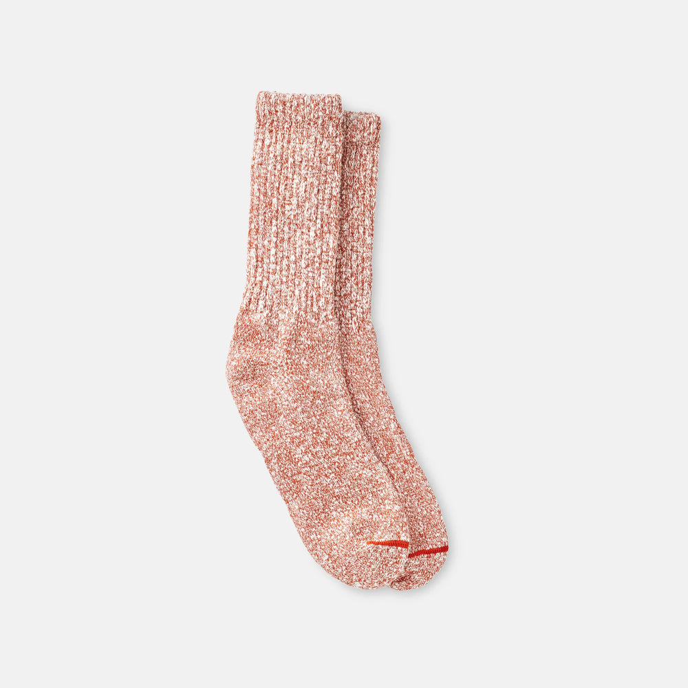 Red Wing Shoes | Unisex Cotton Blend Ragg Crew Socks in Rust/White Cotton Blend 97646 | Red Wing Heritage