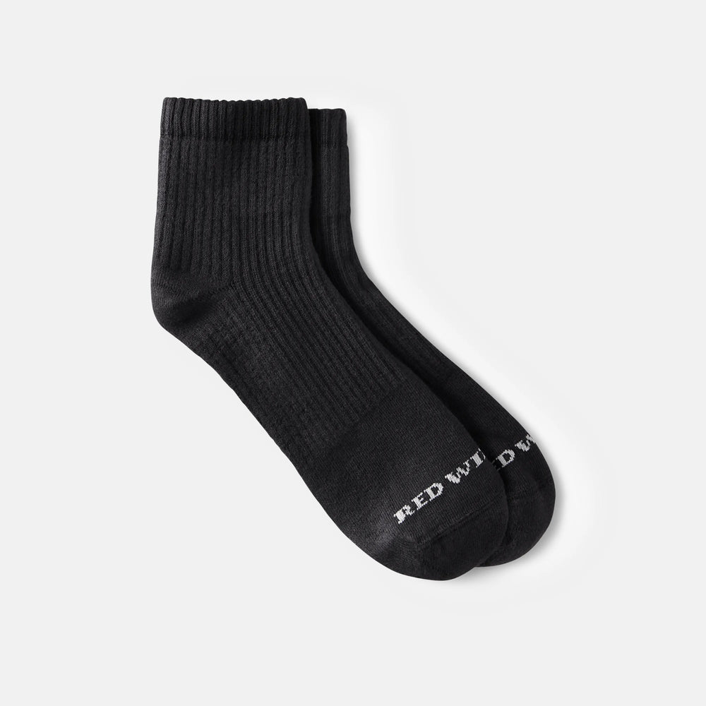 Red Wing Shoes | Unisex Cotton Blend Quarter Crew Sock in Black 97264