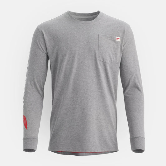 Red Wing Shoes | Long Sleeve Classic Pocket Tee in Heather Gray 98475 | Red Wing