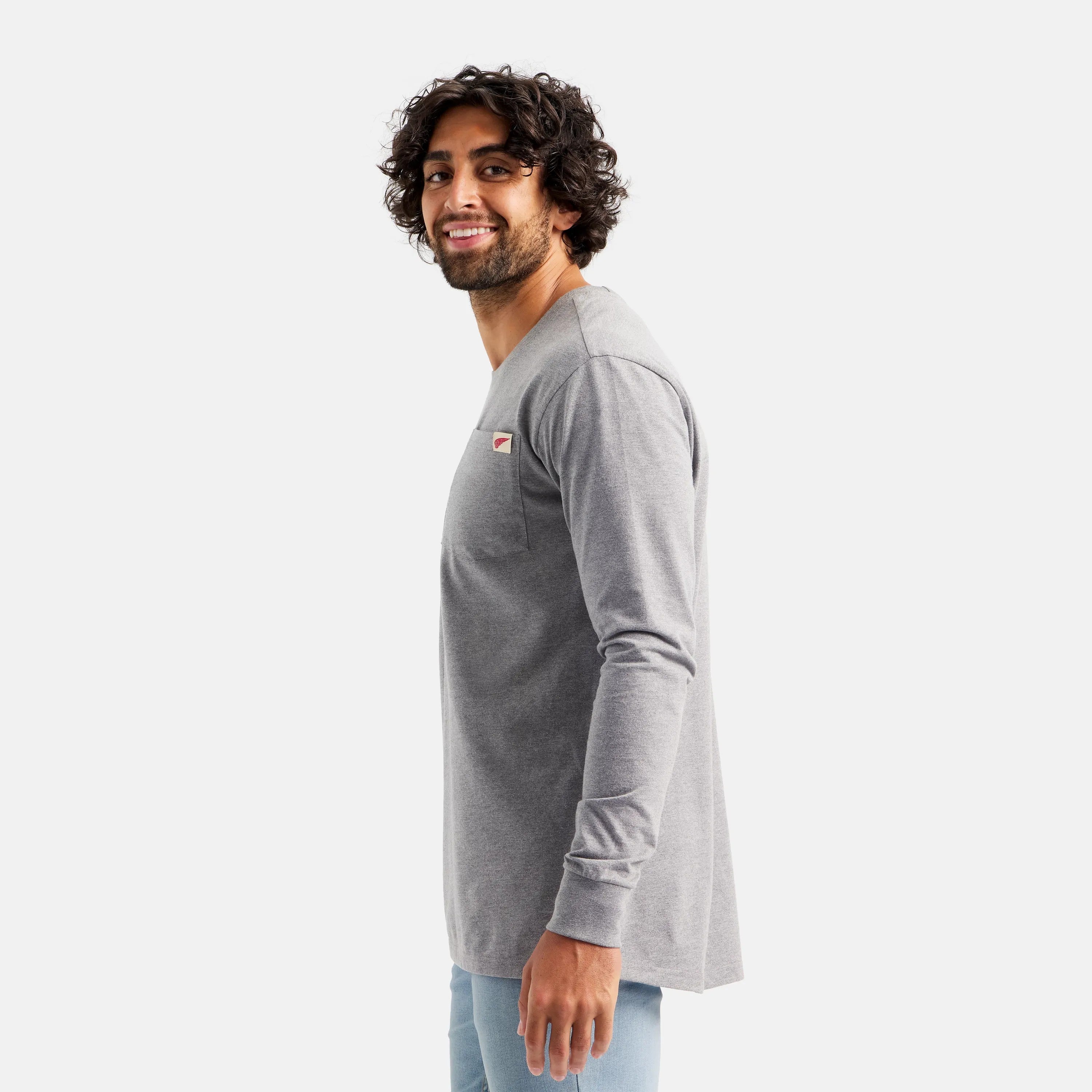 Red Wing Shoes | Long Sleeve Classic Pocket Tee in Heather Gray 98475 | Red Wing
