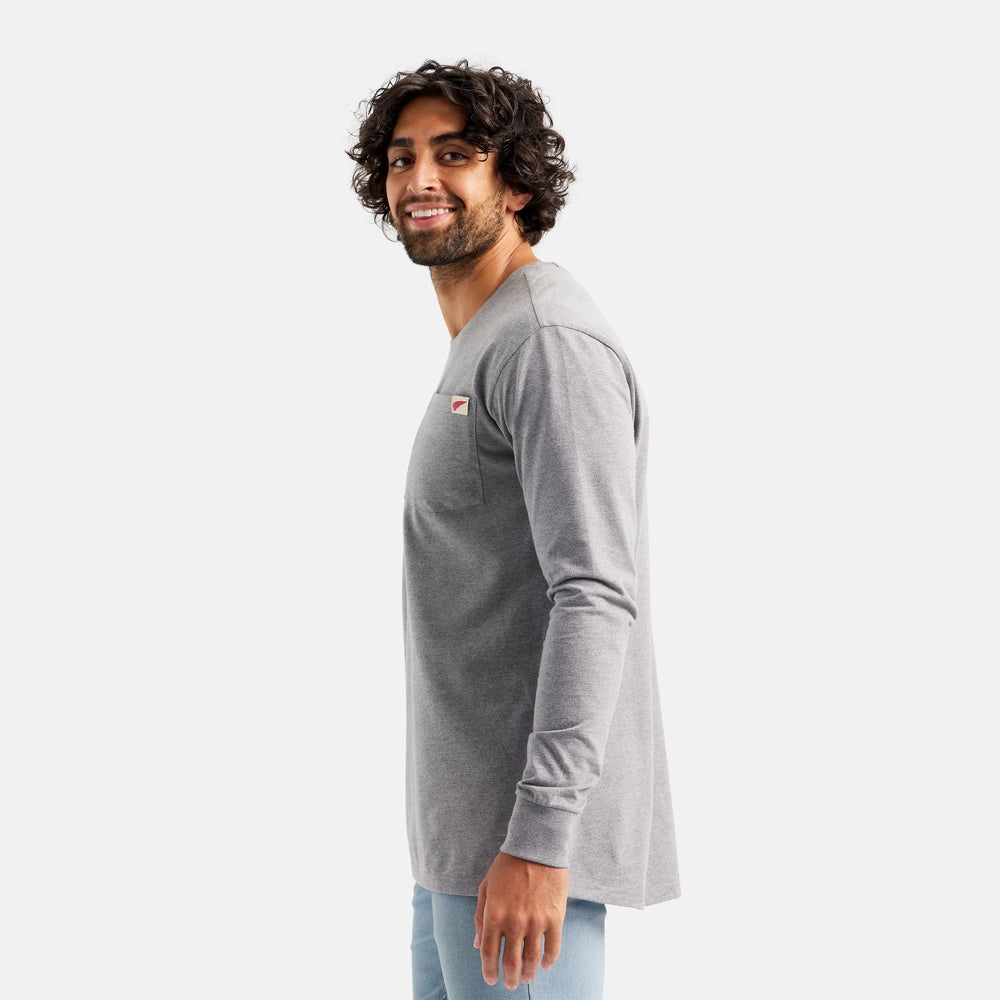 Red Wing Shoes | Long Sleeve Classic Pocket Tee in Heather Gray 98475 | Red Wing