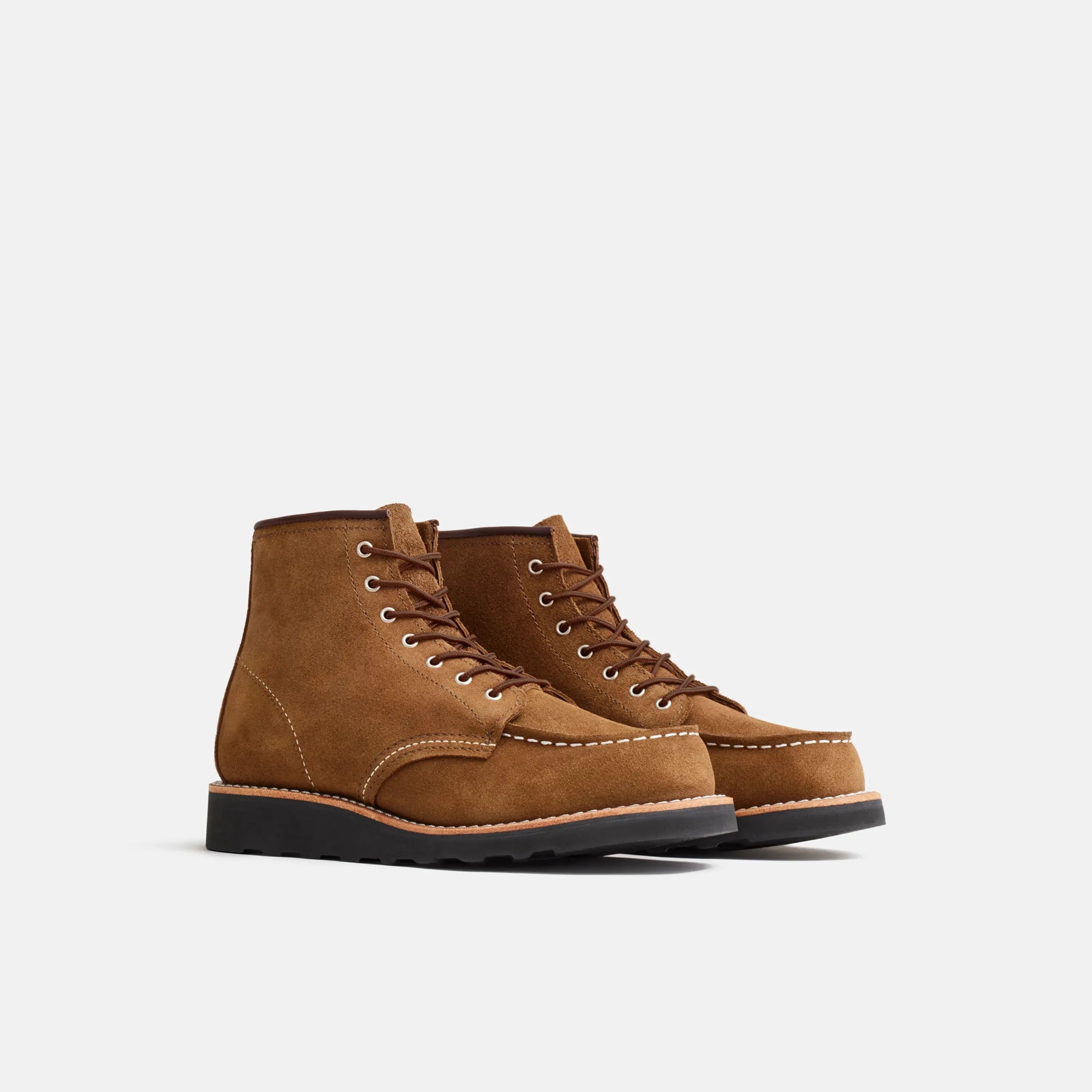 Red Wing Shoes | 6-Inch Classic Moc Short Boot in Olive Leather 3377 | Red Wing Heritage