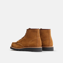 Red Wing Shoes | 6-Inch Classic Moc Short Boot in Olive Leather 3377 | Red Wing Heritage