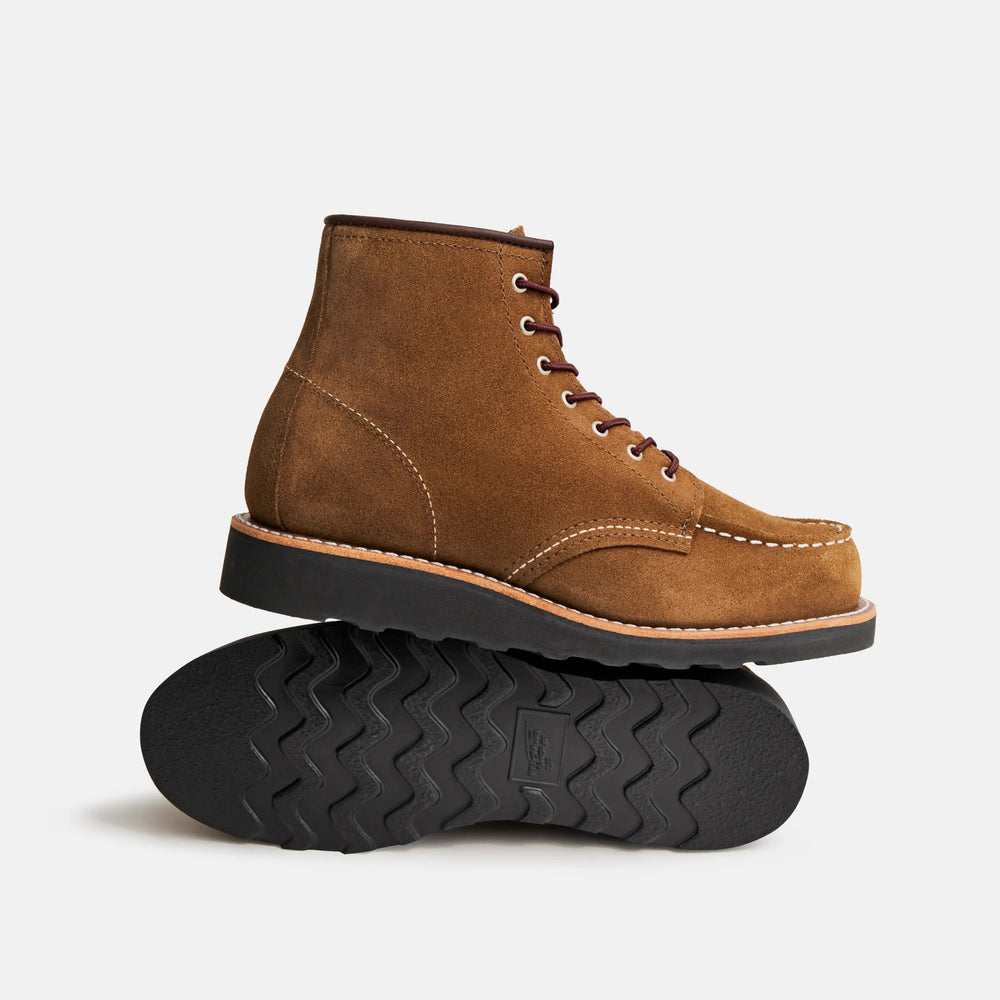 Red Wing Shoes | 6-Inch Classic Moc Short Boot in Olive Leather 3377 | Red Wing Heritage