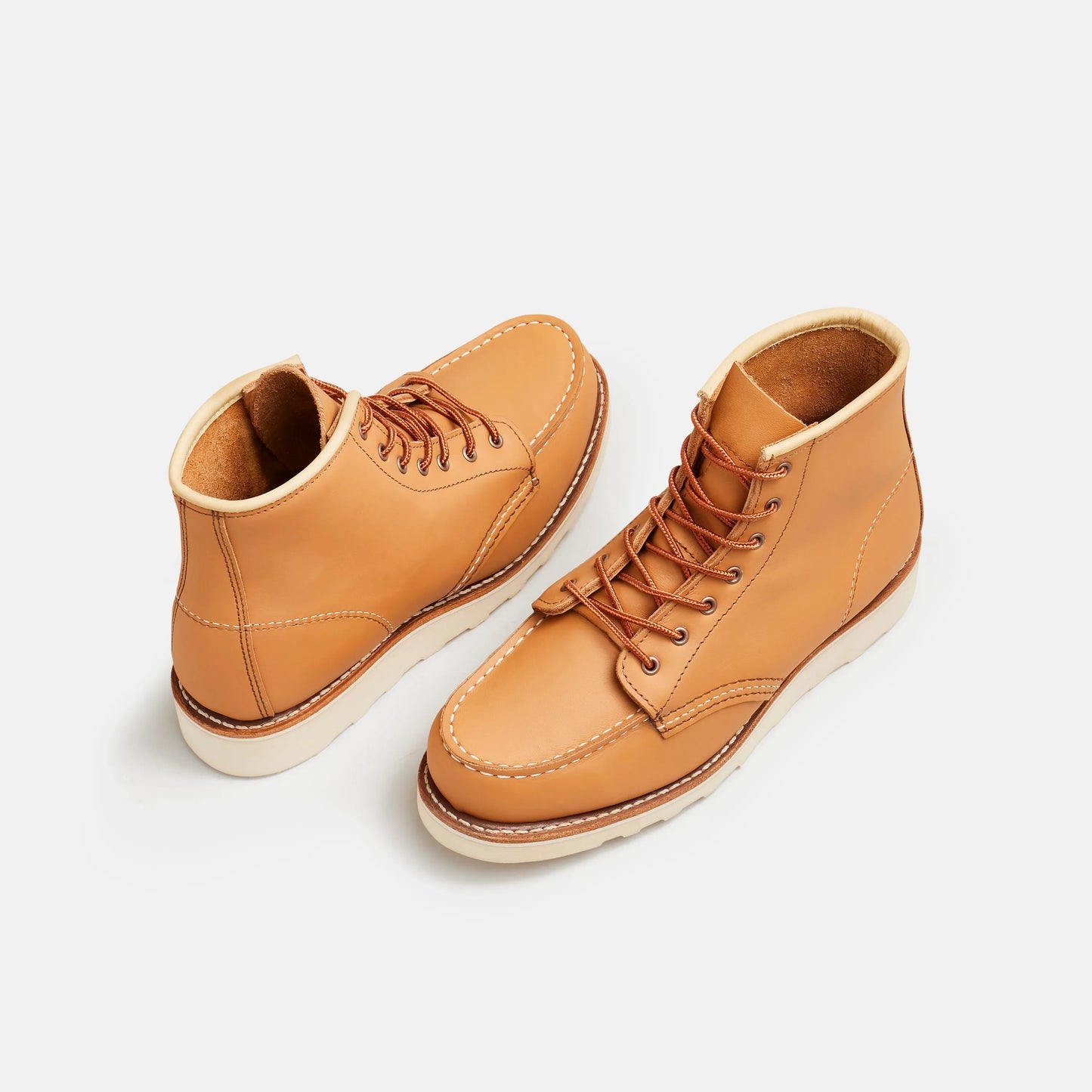 Red Wing Shoes | 6-Inch Classic Moc Short Boot in Tan Leather 3383 | Red Wing Heritage