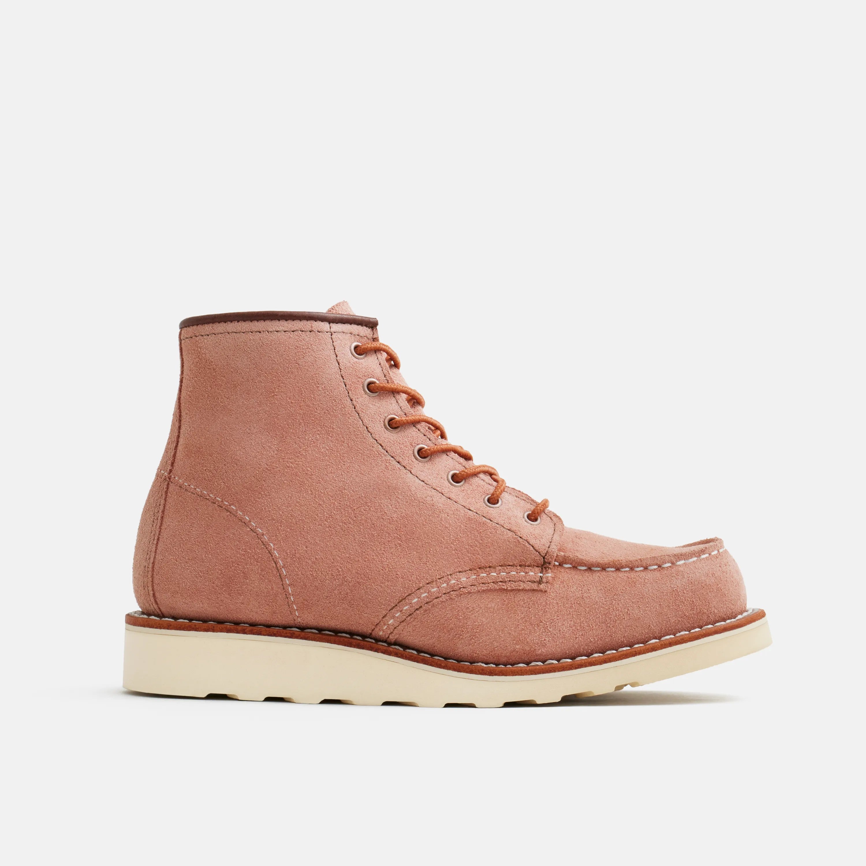 Red Wing Shoes | 6-Inch Classic Moc Short Boot in Pink Leather 3328 | Red Wing Heritage