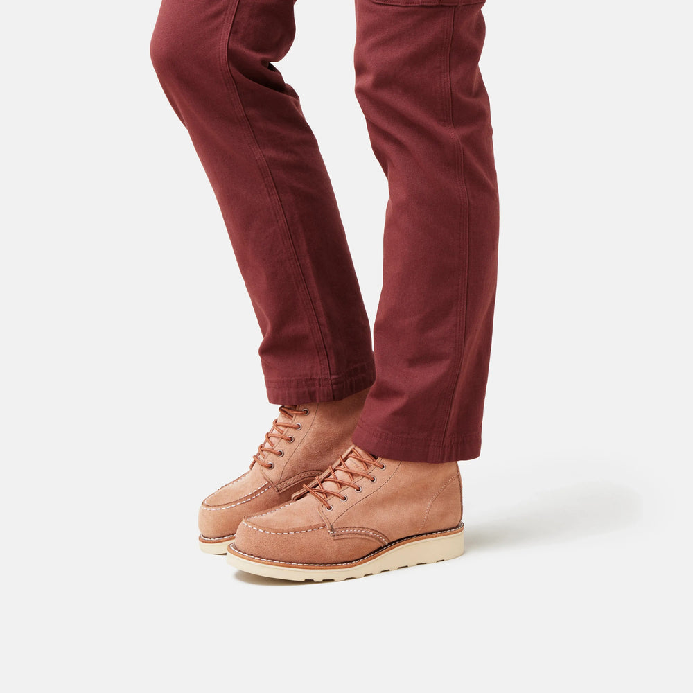 Red Wing Shoes | 6-Inch Classic Moc Short Boot in Pink Leather 3328 | Red Wing Heritage