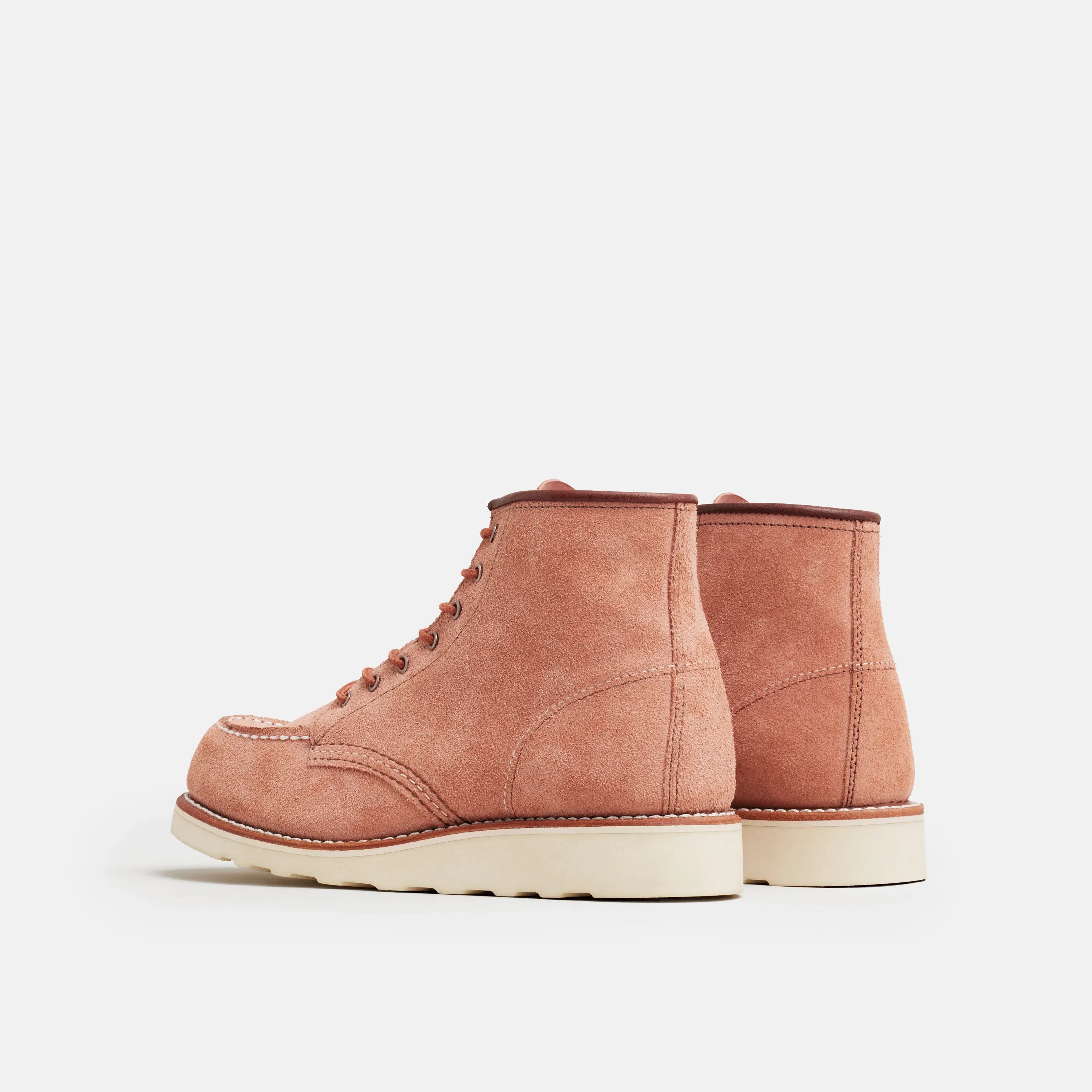 Red Wing Shoes | 6-Inch Classic Moc Short Boot in Pink Leather 3328 | Red Wing Heritage
