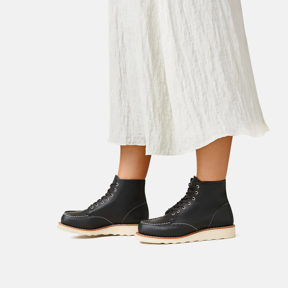 Red Wing Shoes | 6-Inch Classic Moc Short Boot in Black Leather 3373 | Red Wing Heritage