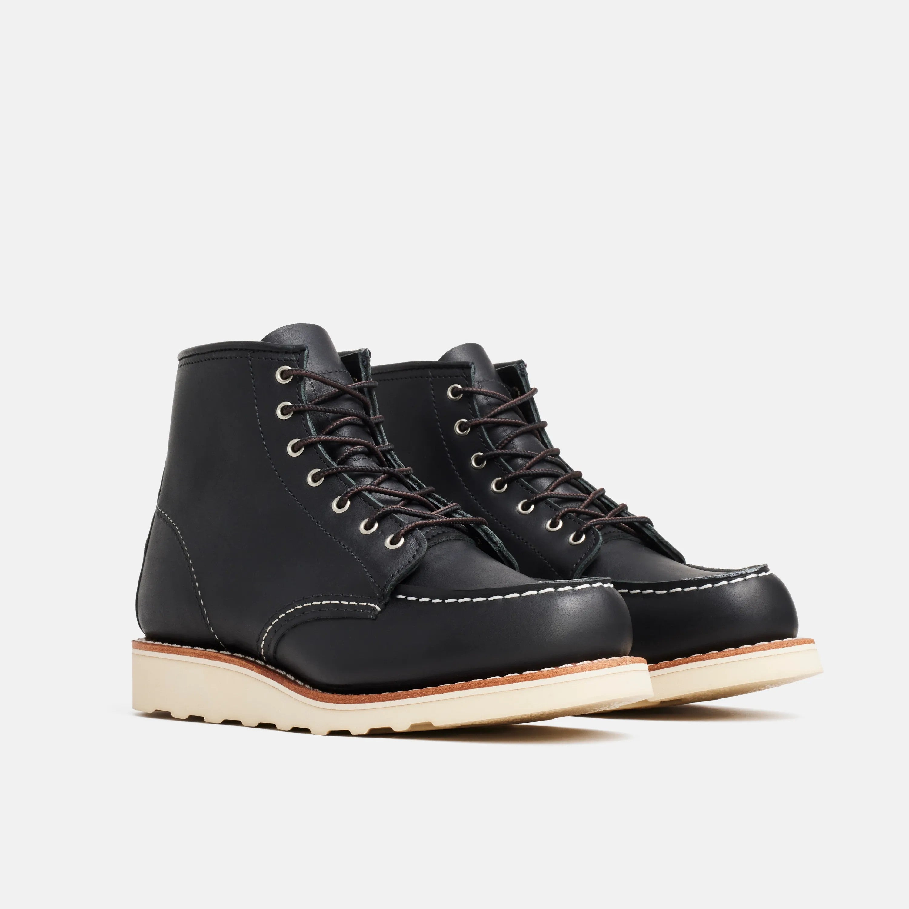 Red Wing Shoes | 6-Inch Classic Moc Short Boot in Black Leather 3373 | Red Wing Heritage