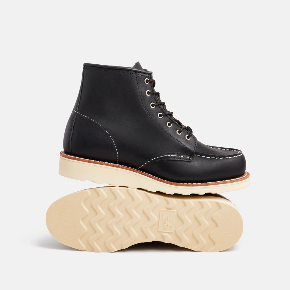 Red Wing Shoes | 6-Inch Classic Moc Short Boot in Black Leather 3373 | Red Wing Heritage