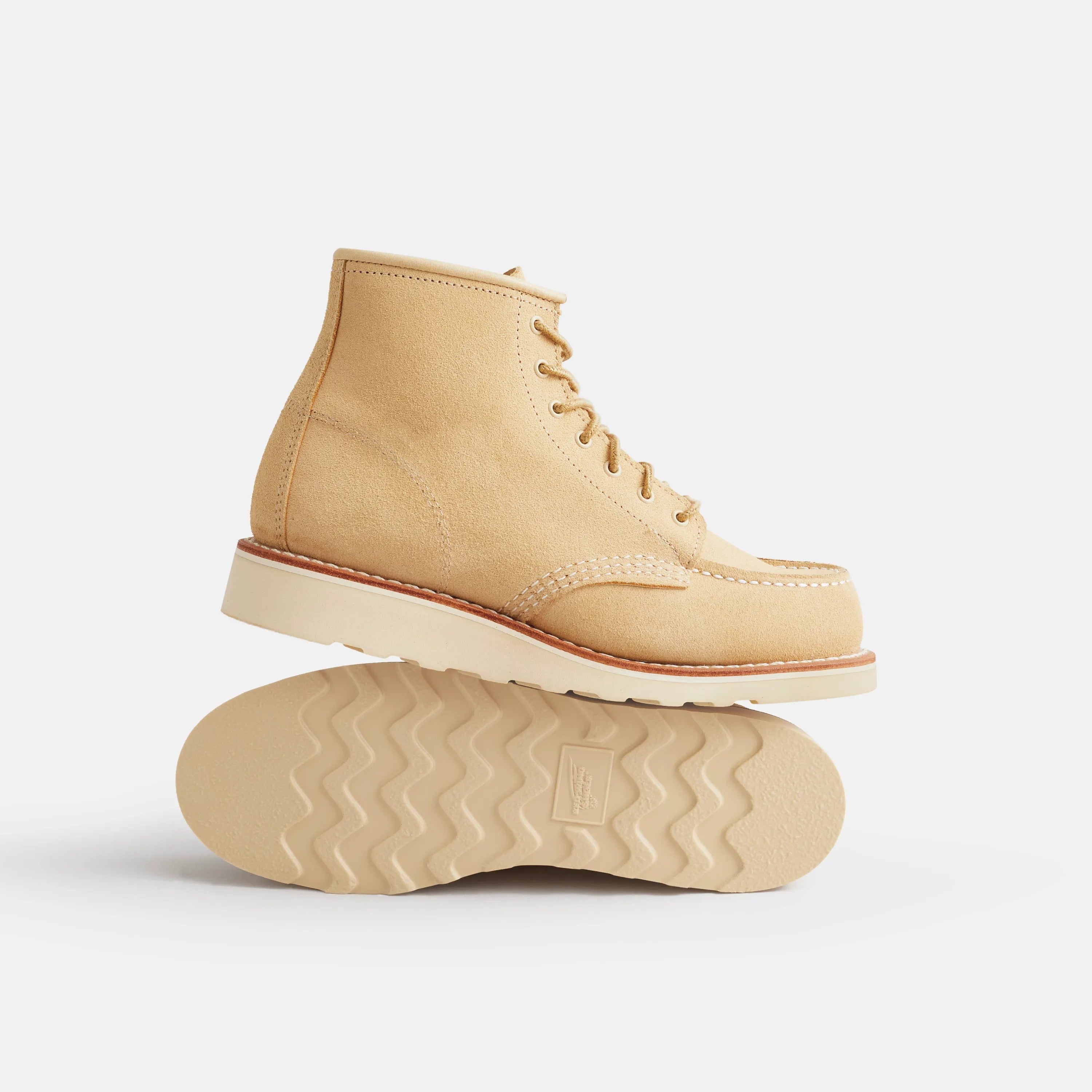 Red Wing Shoes | 6-Inch Classic Moc Short Boot in Cream Leather 3328 | Red Wing Heritage