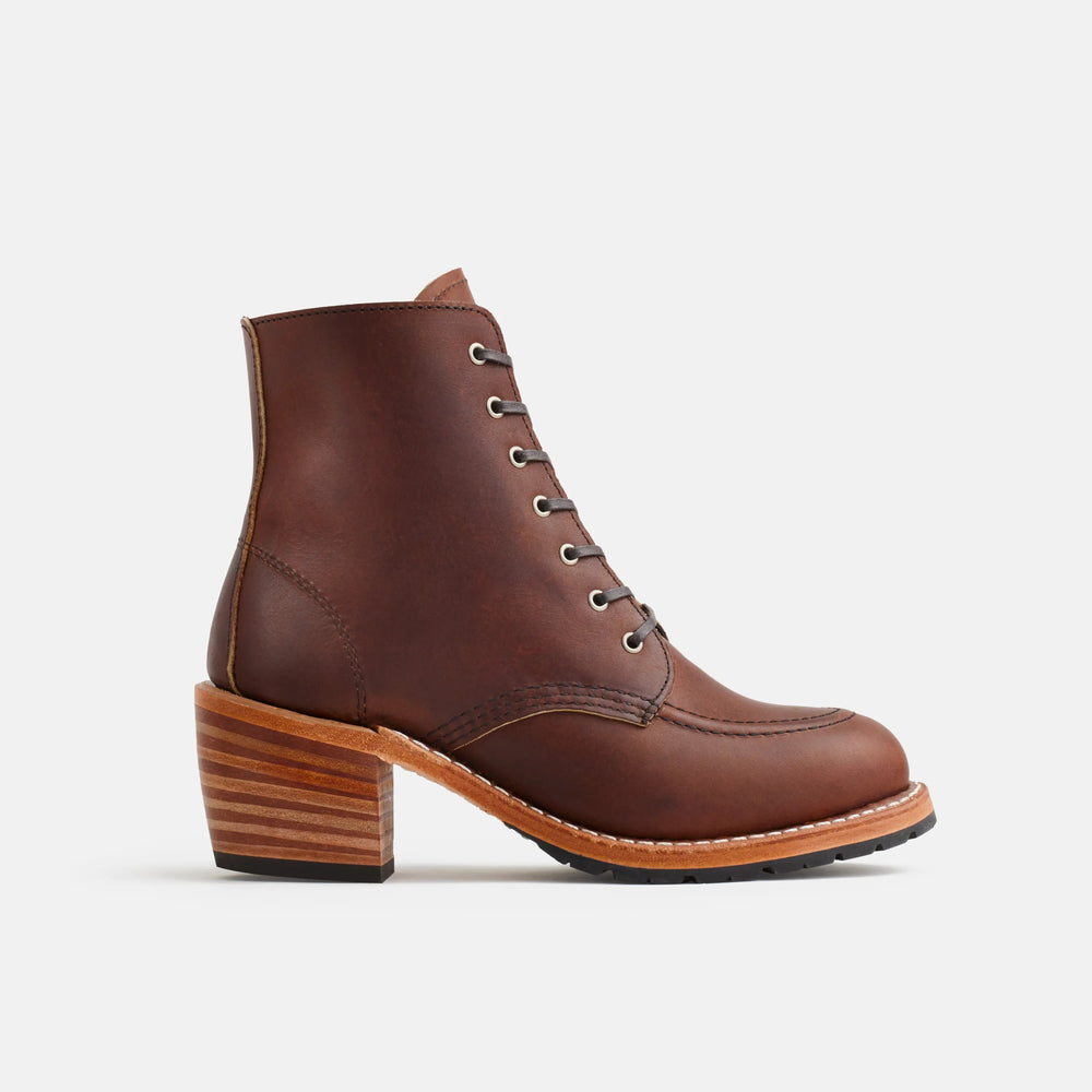 Red Wing Shoes | Clara Heeled Boot in Dark Brown Leather 3406