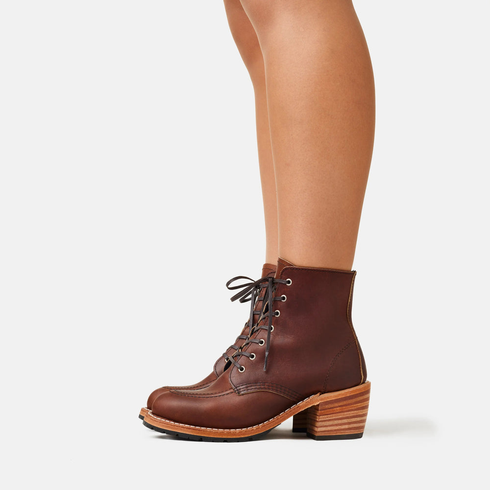 Red Wing Shoes | Clara Heeled Boot in Dark Brown Leather 3406