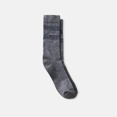Red Wing Shoes | Unisex Wool Blend Striped Crew Socks in Gray/Navy | Red Wing Heritage 97677
