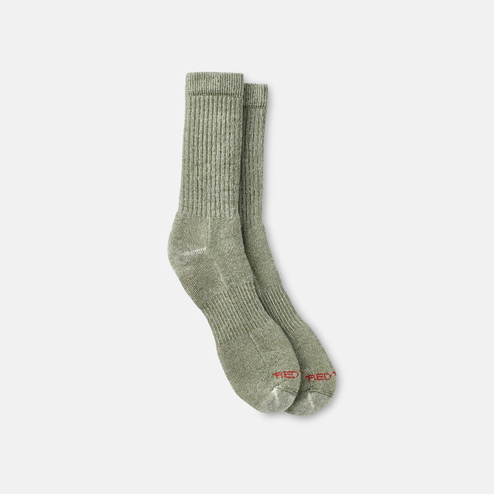 Red Wing Shoes | Unisex Full Crew Socks in Olive 97664 | Red Wing Heritage