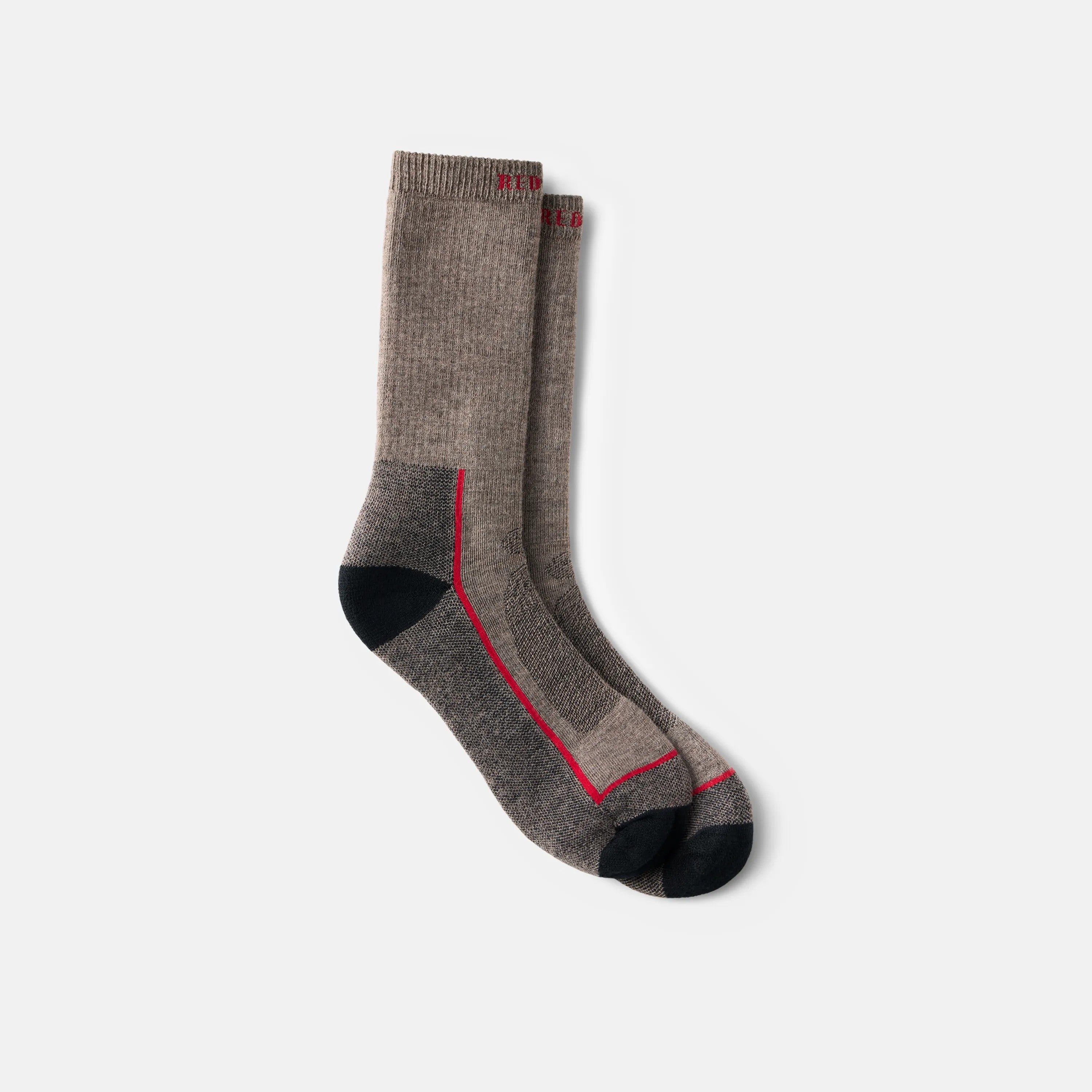 Red Wing Shoes | Unisex Steel-Toe Merino Wool Blend Crew Sock in Brown 97395