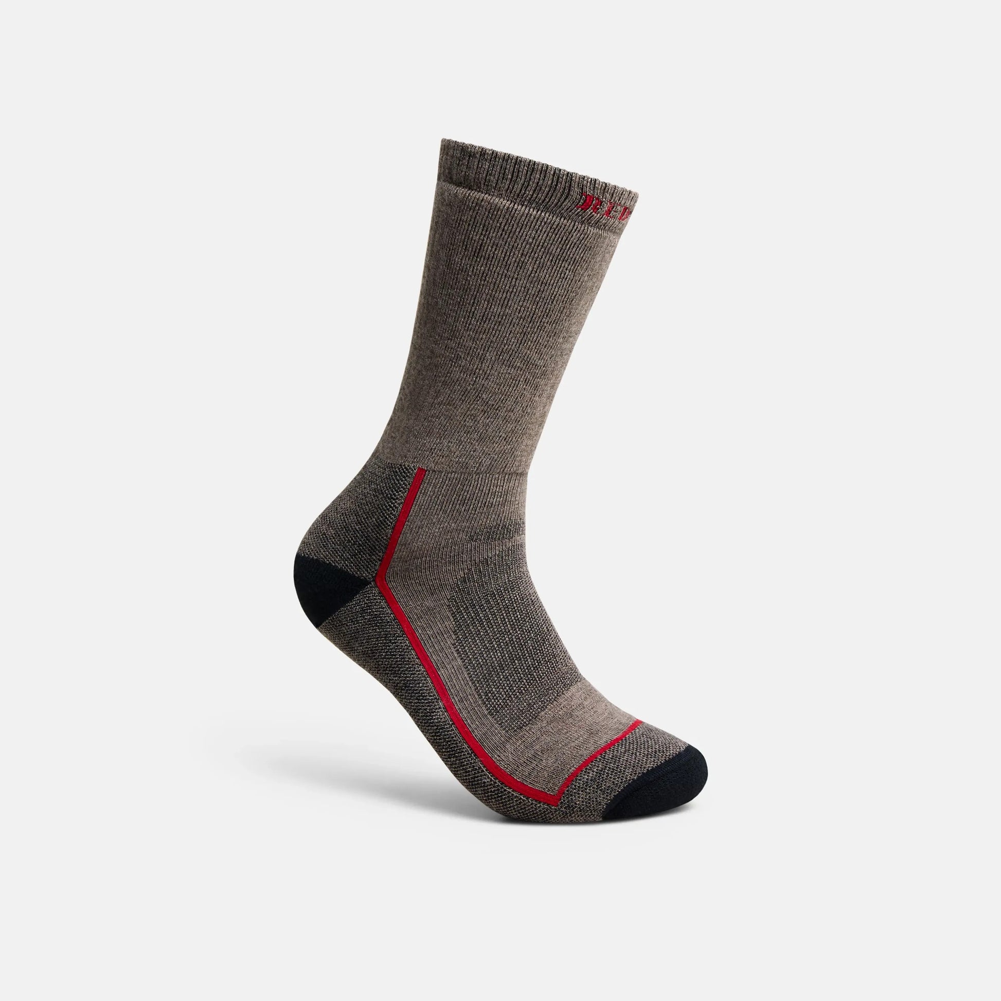 Red Wing Shoes | Unisex Steel-Toe Merino Wool Blend Crew Sock in Brown 97395