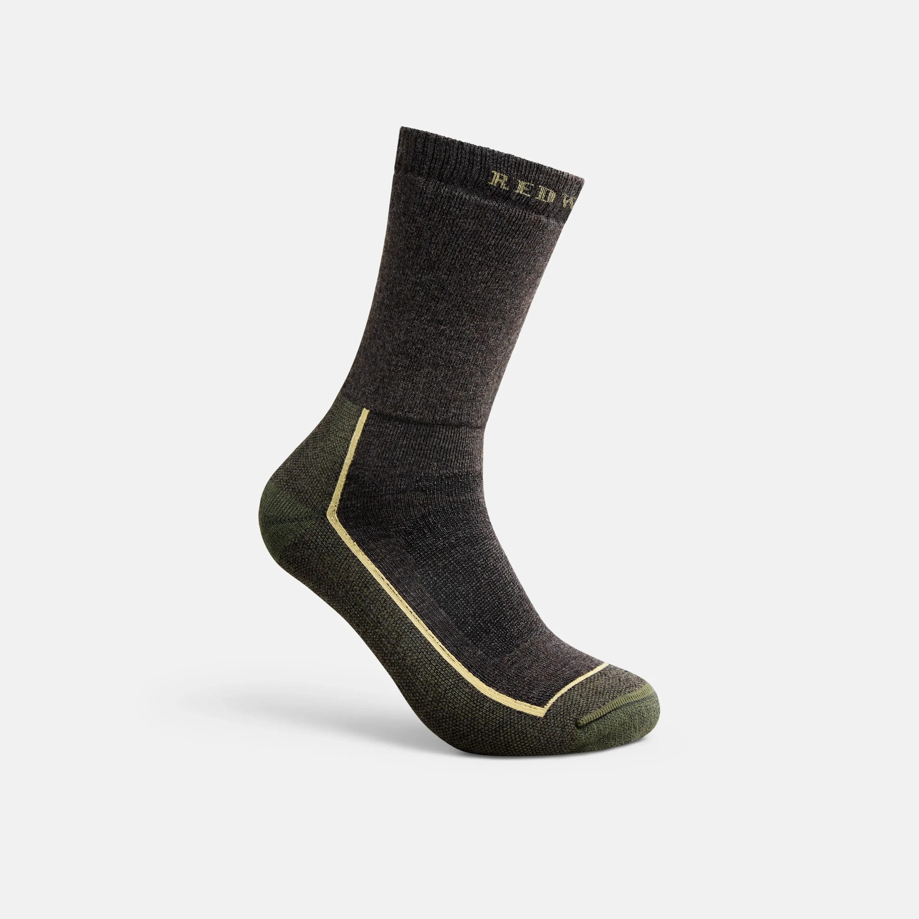 Red Wing Shoes | Unisex Steel-Toe Merino Wool Blend Crew Sock in Charcoal 97396