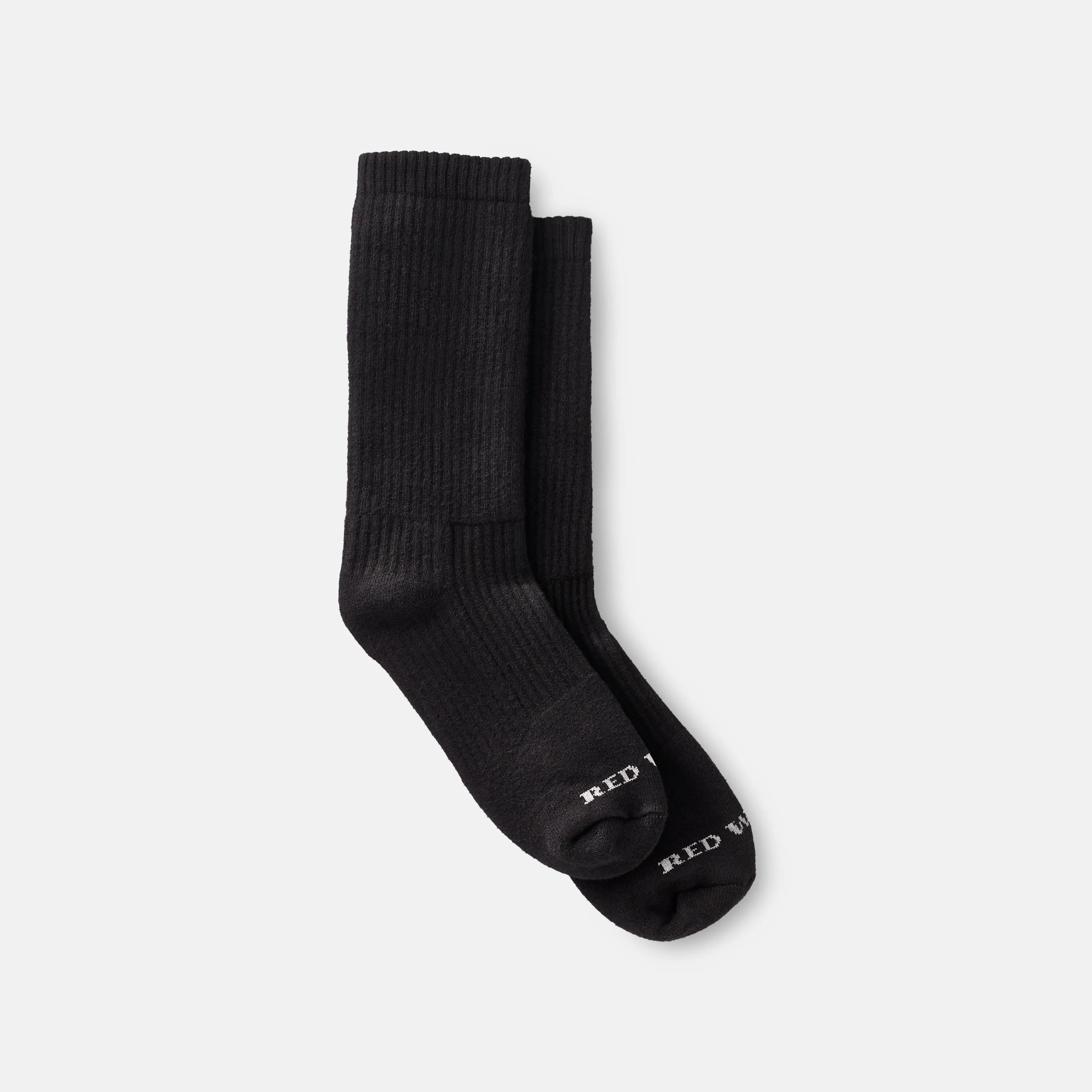 Red Wing Shoes | Unisex Cushion Crew Socks in Black Cotton Blend 97647 | Red Wing Heritage