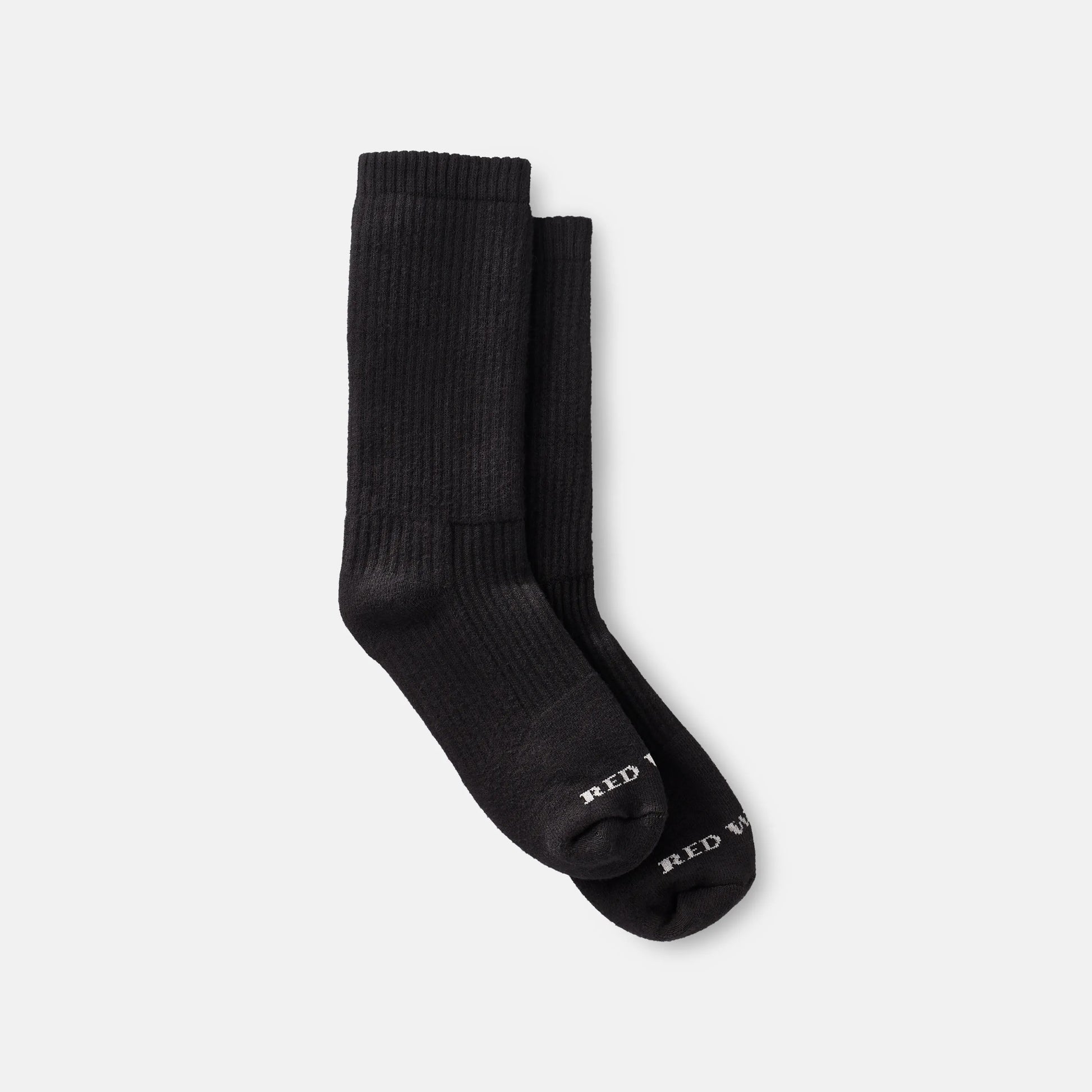 Red Wing Shoes | Unisex Cushion Crew Socks in Black Cotton Blend 97647 | Red Wing Heritage