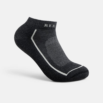 Red Wing Shoes | Unisex Steel-Toe Merino Wool Blend Quarter Crew Sock in Black 97393