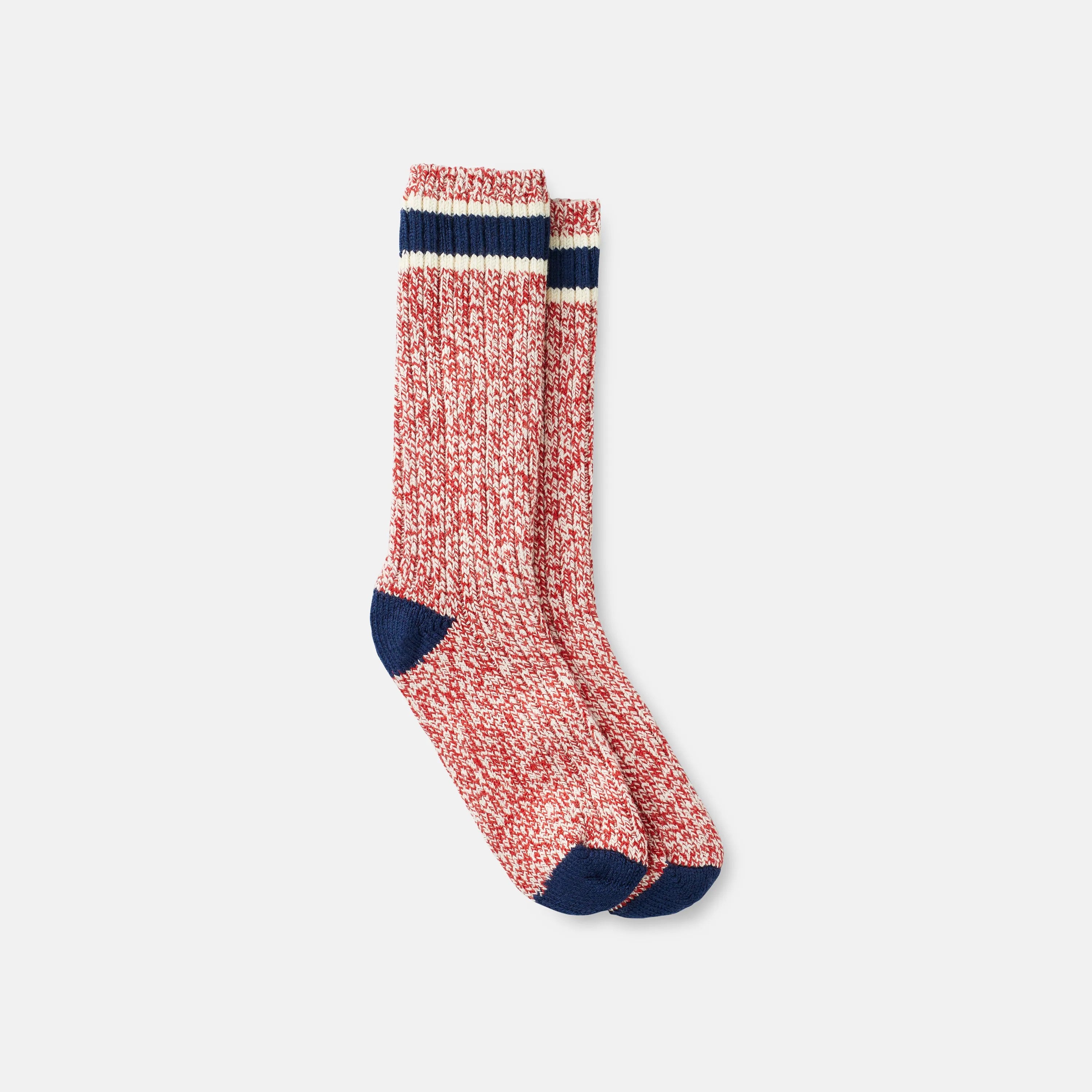 Red Wing Shoes | Unisex Wool Blend Ragg Crew Socks in Slate/Navy Wool Blend 97649 | Red Wing Heritage