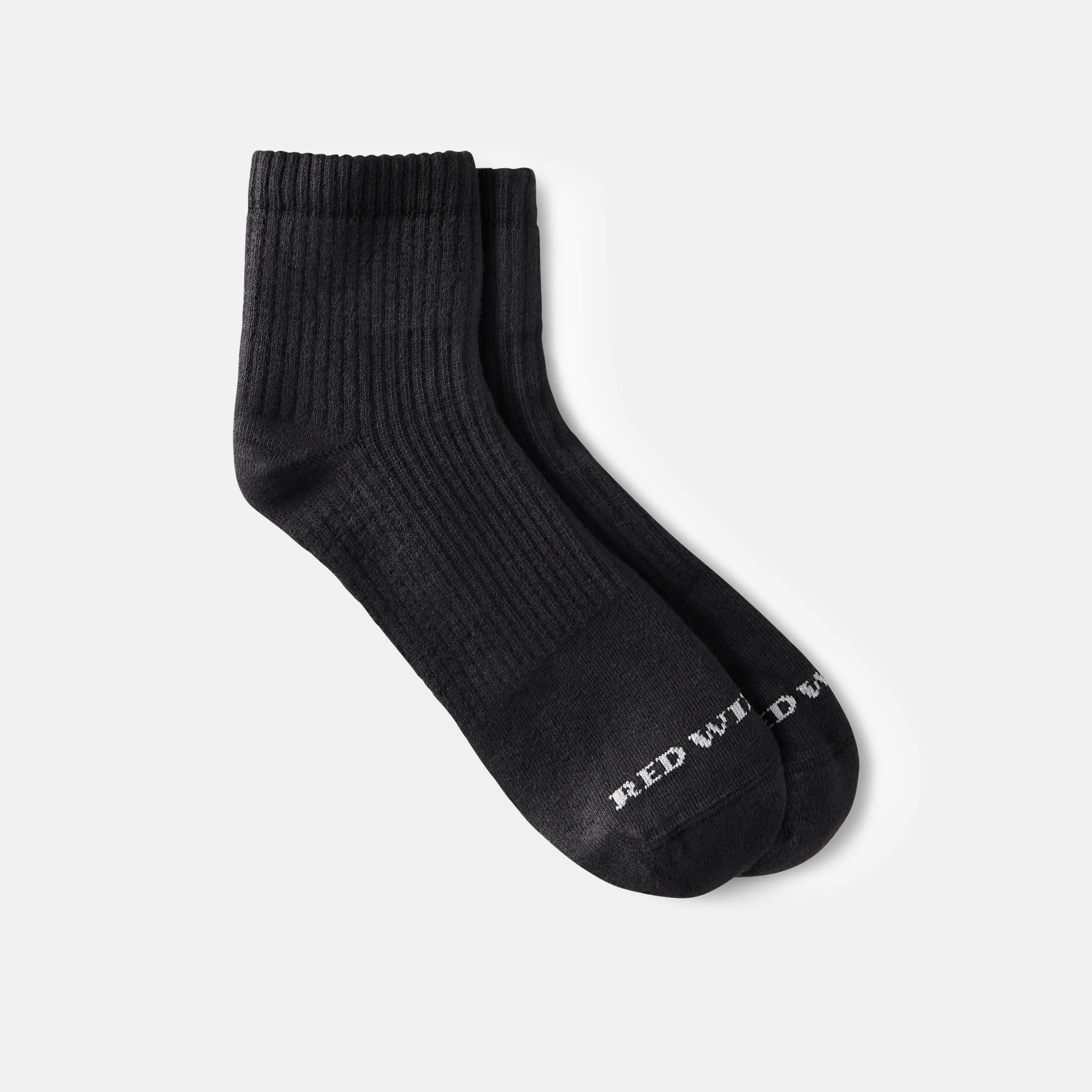 Red Wing Shoes | Unisex Cotton Blend Quarter Crew Sock in Black 97264