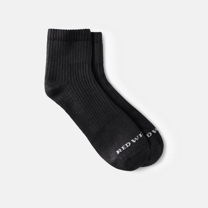 Red Wing Shoes | Unisex Cotton Blend Quarter Crew Sock in Black 97264